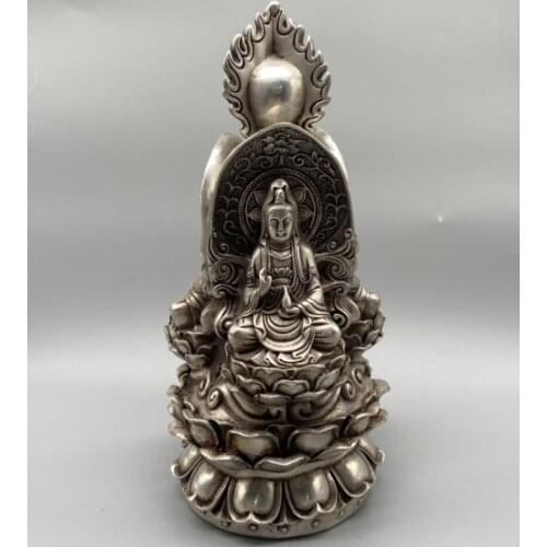 China White copper archaize Three Saints Buddha crafts statue