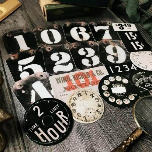 KLJUYP 18pcs Retro Number Colorful Cardstock Die Cuts for Scrapbooking Happy Planner/Card Making/Journaling Project