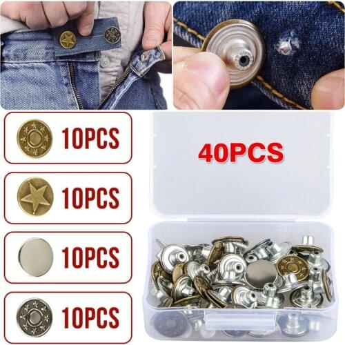 40 Set 17mm Clothes Jeans Tack Metal Buttons Replacement Kit Repair for Garment Pants Sewing Clothes Accseeories Handmade