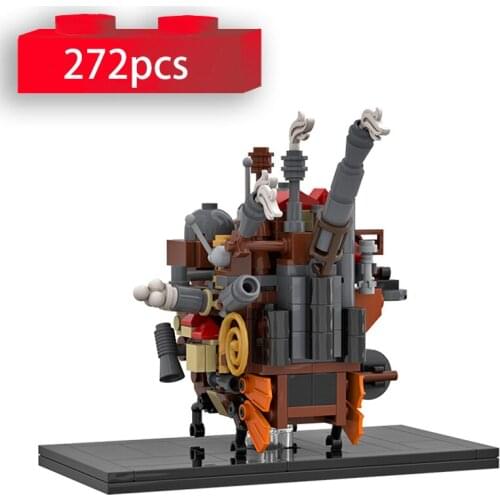 Japanese Anime Hals Mobile Castle Model Building Blocks Kit Mini Moving House Bricks Educational Toys for Children Xmas Gifts