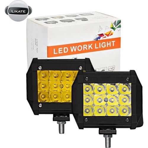 LKT 4INCH 36W 12LED Waterproof Work Light LED Light Bars Spot Flood Beam for Work Driving Offroad Boat Car Tractor Truck 12V 24V