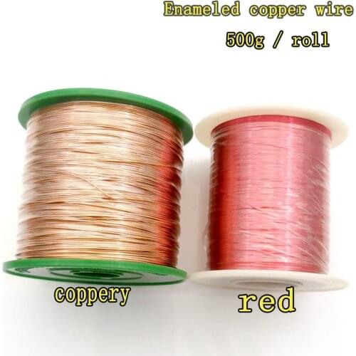 500g/roll0.1mm 0.2mm 0.3mm 0.4mm 0.5mm 0.6mm 0.7mm 0.8mm 0.9mmCable Copper Wire Magnet Wire Enameled Copper Winding Wire Coil