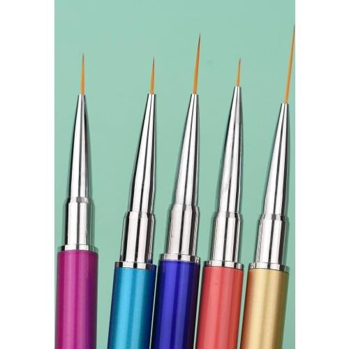 Nail Art Pen Brushes Nail Gel Polish Painting Drawing Line Stripe Flower Design 5Pcs 7/9/11/15/20mm DIY Drawing Painting Set