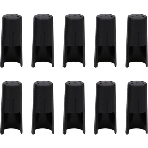 10Pc New Sax Mouthpiece Cap fits Strap ligature for Soprano Alto Tenor Saxophone Clarinet (Black)