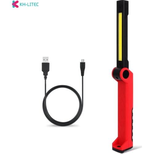 Newest USB Rechargeable With Built-in Battery Set Multi Function Folding Work Light COB LED Camping Torch Flashlight