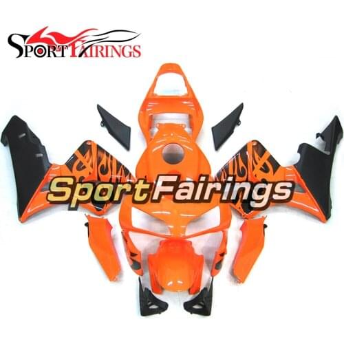 Full Injection Motorcycle Fairings For Honda CBR600 CBR600RR F5 03 04 2003 2004 ABS Fairing Kits Bodyworks Orange Black Flames