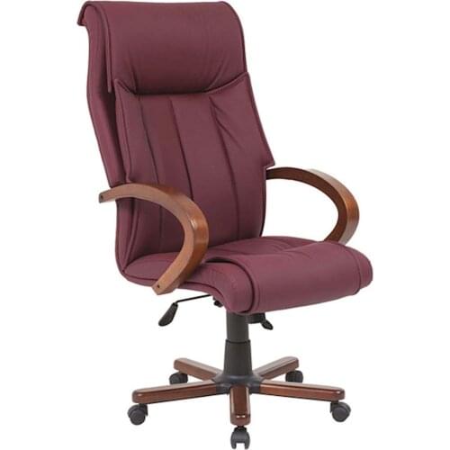 Space Office Ares Wooden Manager Chair-BURGUNDY-WOOD