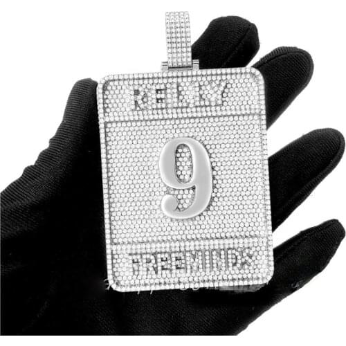 OTIY Customized Iced Out Charm Luxury Jewelry 925 Sterling Silver White Gold Plated VVS Moissanite Price Pendant Necklace