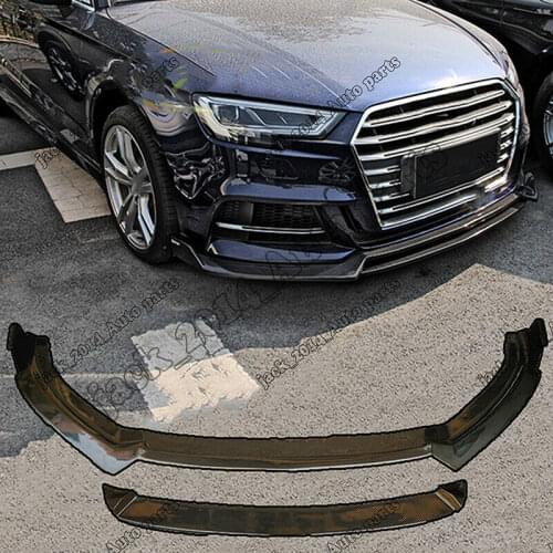 For Audi S3 A3 2017-2018 Real Carbon Fiber Front Bumper Spoiler Lip Refit 2pcs/set
