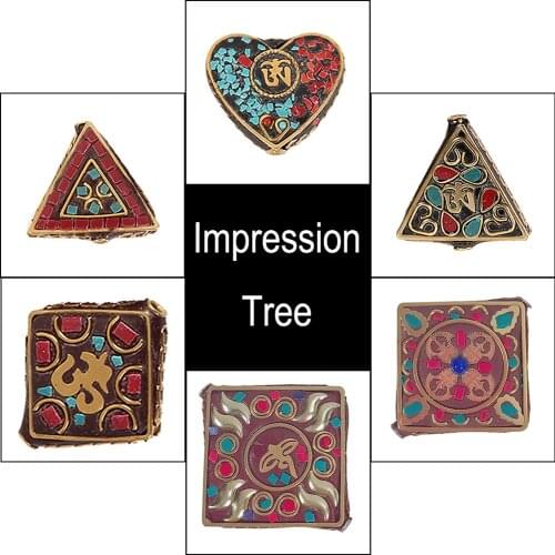 Flat Triangle Square Heart Shape Nepal Beads Handmade Tibetan Retro Beads Handmade For DIY Jewelry Components Making Accessories