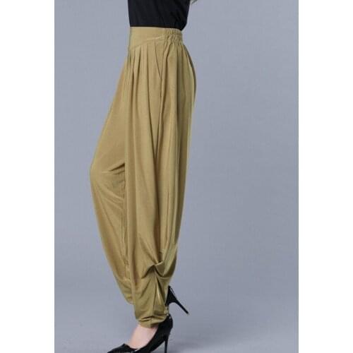 Casual Korean Summer Thin Women High Waist Solid Harem Pants Elegant Fashion Full Length Pleated Female Plus Size Wide Leg Pants