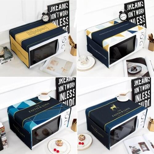 Nordic style Cotton and hemp stripe Microwave oven dust cover Cobertura para beterraba Cubierta de polvo para horno