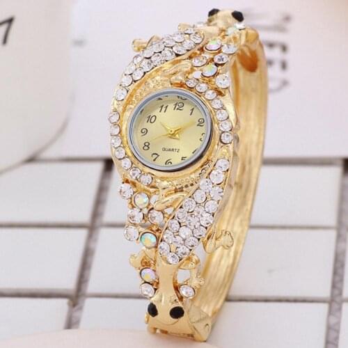 Luxury Women Rhinestone Round Dial Analog Quartz Bracelet Watch Jewelry Gift Fashion Ladies Quartz Watch Steel Female Wristwatch