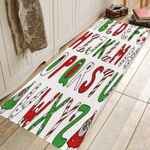 Christmas Rug Creative 3D Printing Hallway Carpets and Rugs for Bedroom Living Room Carpet Kitchen Bathroom Anti-Slip Floor Mats