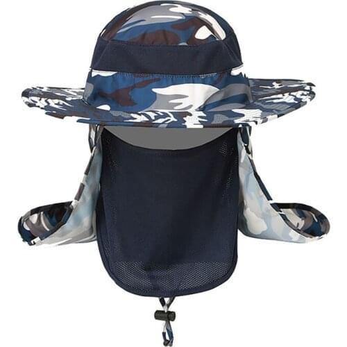 Fishing Flap Caps Men Women Windproof Sunshade Detachable / Removable Ear Neck Cover Fishermen Hat Outdoor Sportswear Accessorie