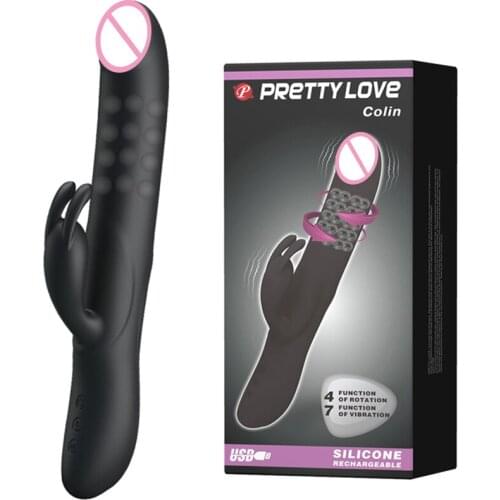 Prettylove Sex Product Dildos G-spot Body Massage Rabbit Vibrators USB Rechargeable Female Masturbation Penis Sex Toys for woman