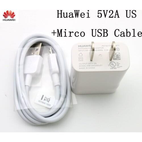 Original EU US Huawei Mate 10 Lite charging 5V2A charger and micro cable for p8 p9 p10 lite mate 10 lite Honor 8x 7x y5 y6 y7 y9