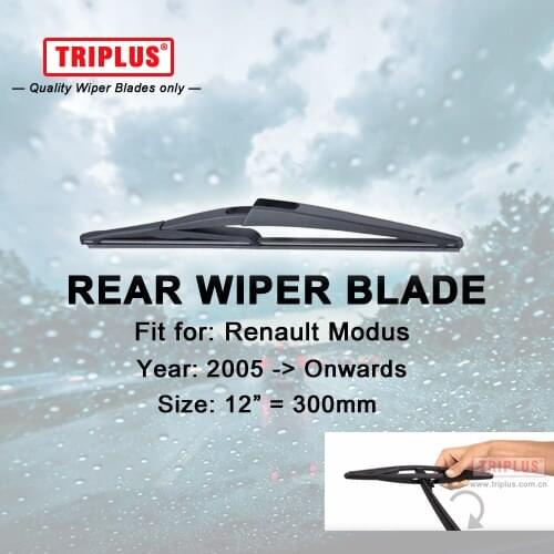 Rear Wiper Blade for Renault Modus (2006-Onwards) 1pc 12" 300mm,Car Rear Windscreen Wipers,for Back Window Windshield Blades