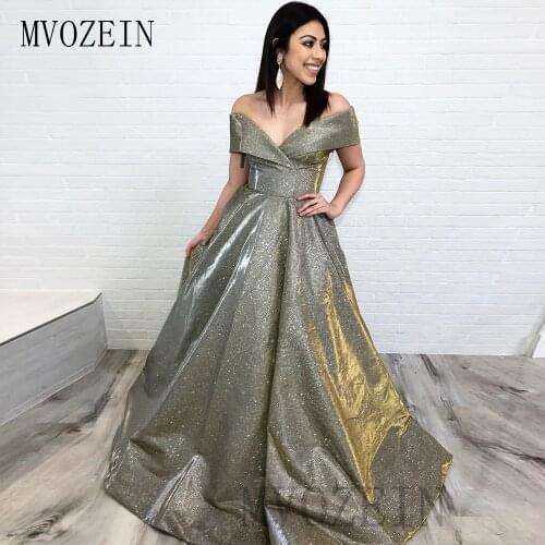Sparkly Prom Dresses Sequin Off The Shoulder Long Prom Dress Floor Length Formal Party Gowns Vestido de festa Longo