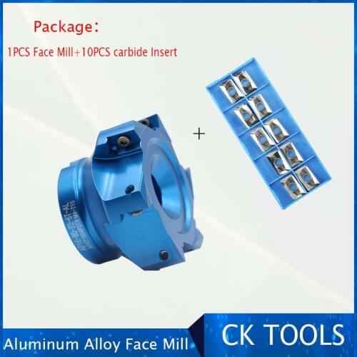 Light weight 90 degrees 50mm 63mm +10PCS APKT1604 right angle aluminum alloy bap face mill surface milling cutter disk