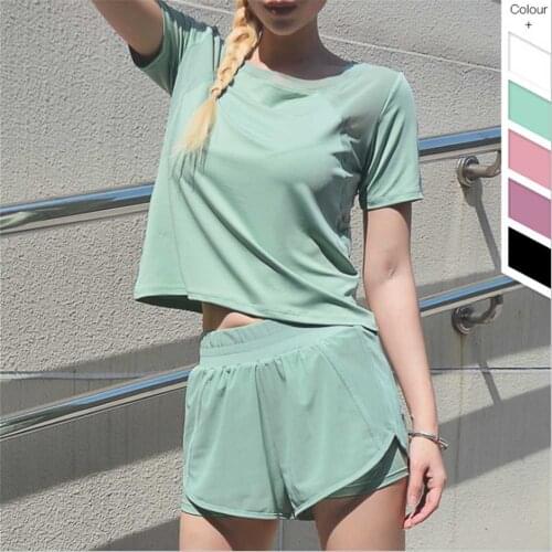 Yoga Tops Breathable Quick Dry Sport Tank Top Fitness Women Short Sleeve Yoga Shirt Mesh Workout Gym Running Sports T-Shirt 1152