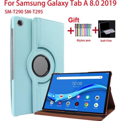 360 Rotation Case For Samsung Galaxy Tab A 8.0 2019 SM-T290 T295 T297 Case PU Cover for Samsung Tab A 8.0 SM-T290 Cover Funda