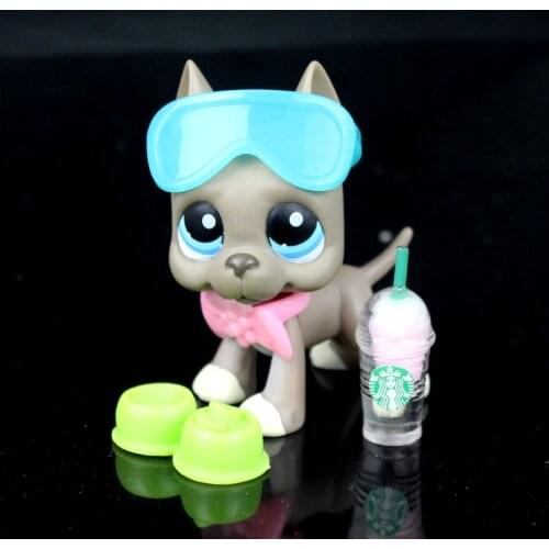 YASMINE Pet Shop Grey Great Dane Dog Accessories Glasses Pet lps #184