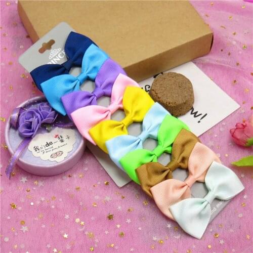 10PCS/Lot Lovely Ten MIX Color Hairpins Grosgrain Ribbon Bow Clips 2020 Korean Creativity Hair Accessories For Baby Girls NEW