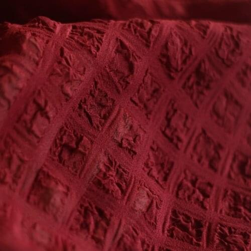 145cm wide fashion jacquard brocade plaid chiffon soft stretch spring and summer three-dimensional jacquard fabric 9 colors