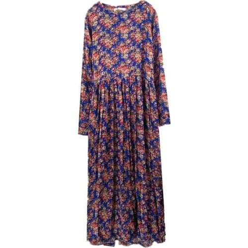 Plus Size XS-6XL Vestidos 2020 Summer Autumn Long Dress Floral Print Dresses Oversized Vintage Street Tunic Maxi Dress Women