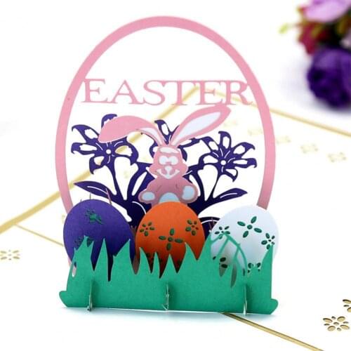 1pc Easter Gift Card Exquisite Paper Carving Visual Impact Various Styles Gifts Card with Envelope Stickers for Kids