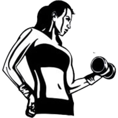 10.3cm*11cm Personality Sports Girl Fitness Car Stickers Fashion Vinyl Black Silver S2-0218