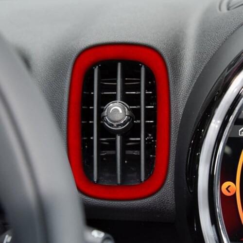 4Pcs Suede Car Interior Dashboard Side Air Outlet Frame Cover Trim Sticker Fit For BMW MINI F60 2018-2020
