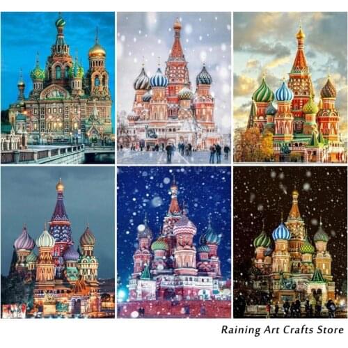 5D Diy Diamond Painting Vintage Fantasy Castle Embroidery Full Round Square Drill Rhinestone Cross Stitch Mosaic Pictures Decor