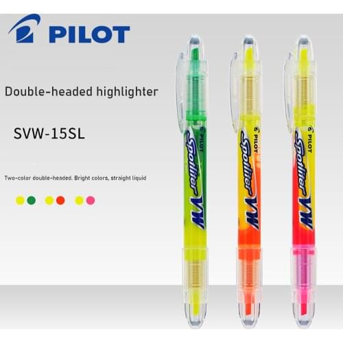 6pcs/lot Wholesale Marker pen Japan Pilot Spotliter SVW-15SL Highlighter Dual Tip stationery Retail