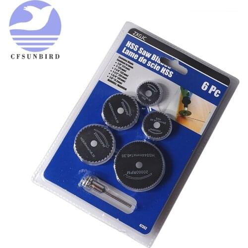 6Pcs Mini HSS Circular Saw Blade Rotary Tool For Dremel Metal Cutter Power Tool Wood Cutting Discs Drill Mandrel Cutoff 22-44