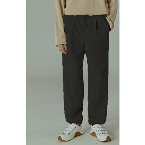 2021 spring new retro elastic waist linen casual pants mens solid art loose Harem Pants lace up Pants Large