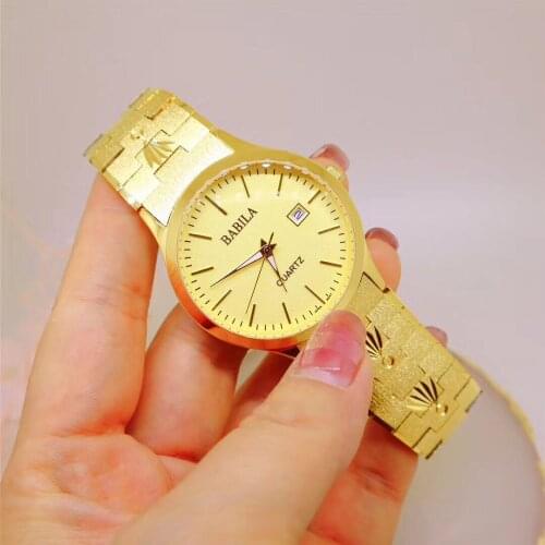 New mens watch quartz watch 24K gold watch retro business watch luxury temperament mens gift waterproof calendar function