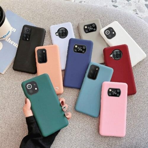 New Candy Color Silicone Phone Case For XIAOMI MI 11 10T Pro POCO X3 NFC M3 Matte Soft Tpu Back Cover for xiaomi 11 poco m3 10t