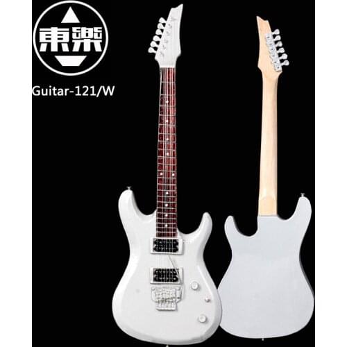 Wooden Handcrafted Miniature Guitar Model guitar-121/W Guitar Display with Case and Stand (Not Actual Guitar! for Display Only!)