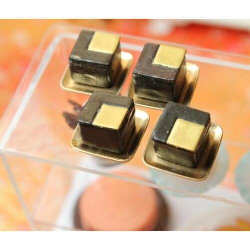 G10-X027 children baby gift Toy 1:12 Dollhouse mini Furniture Miniature rement accessories Square chocolate 4pcs/set