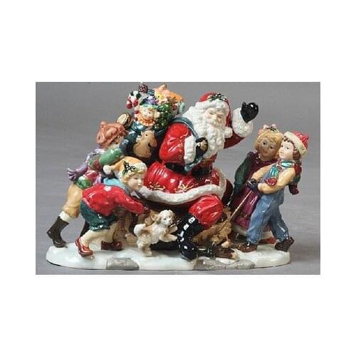 CERAMIC CRAFTS SANTA CLAUS AND CHILDREN DECORATE CHRISTMAS GIFTS FOR HOME DECORATION