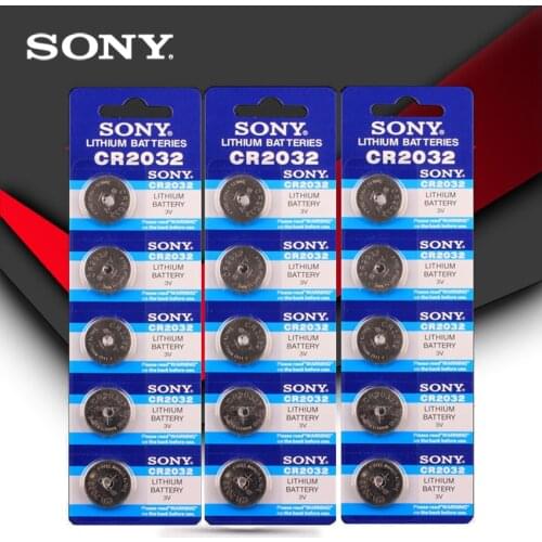 15pcs/lot SONY Original cr2032 Button Cell Batteries 3V Coin Lithium Battery For Watch Remote Control Calculator cr2032
