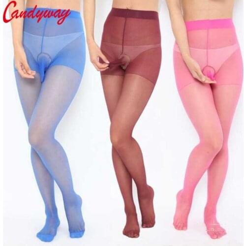 Hot sell fashion Mens Tights 8 Colors Silk stockings for Men Penis Pouch Sheath Underwear New sexy bodysuit