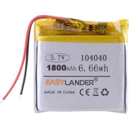104040 3.7V 1800mAh Rechargeable li Polymer Li-ion Battery For GPS PSP MP3 SPeaker DIY PAD Power LED Bluetooth Pen GSP974241HT