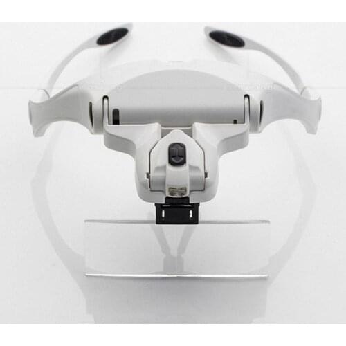 1.0X-3.5X Adjustable 5 Lens Loupe Headband 2 LED Lights Magnifier Eyewear Magnifying Glass Lamp Jewelry Lupa De Aumento