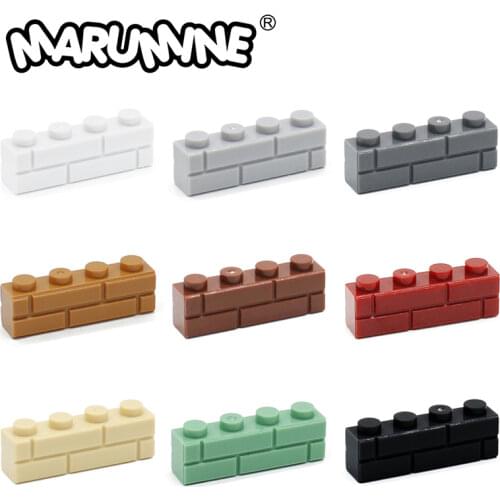 Marumine 1x4 Dots Wall Bricks Cube 100PCS MOC Classic Building Blocks Parts Houses Accessories Compatible 15533 Classic DIY Toys