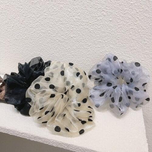 Sweet And Lustful Polka Dot Yarn Simplir Ring Girly Cute Tie Hair Ring Ponytail Ball Head Rubber Band Headdress Head Rope Hair R