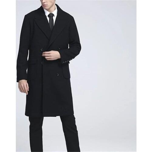 Winter Coats Mens Medium Length Business Plus Size Overcoat Woollen Jacket Double Breasted Wool Trench Super Large Size 9XL