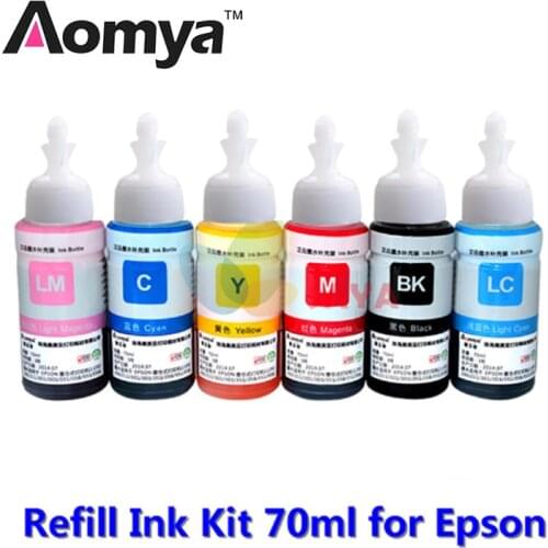 Aomya 6colors 3Lots 18pcs Dye Based Refill Ink Kit for Epson L800 L801 Cartridge T6731 T6732 T6733 T6734 T6735 T6736 Printer Ink